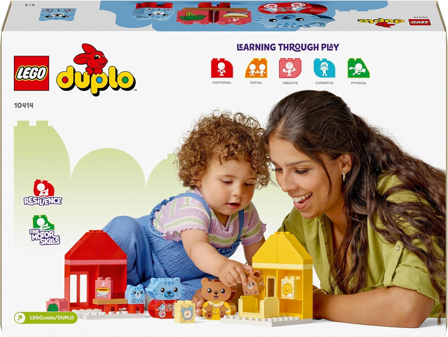 LEGO DUPLO Rutinas Diarias: Comer y Dormir, juguete educativo para niños pequeños que fomenta el desarrollo social y emocional, con 4 figuras de animales, regalo para niños a partir de 18 meses 10414 Juegos de construcción Besuche den LEGO-Store