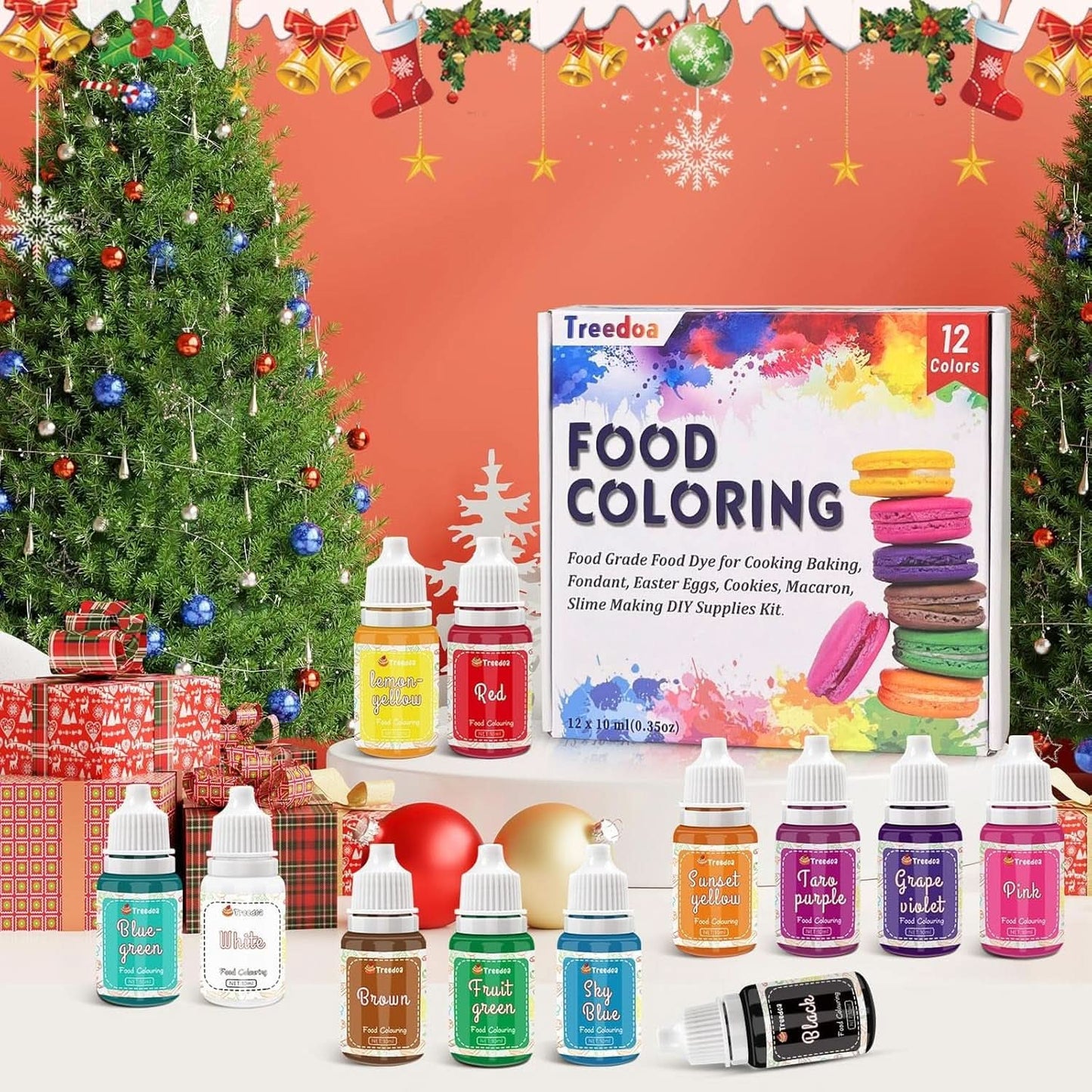 Set de 12 colorantes alimentarios líquidos, 10 ml Naty Shop