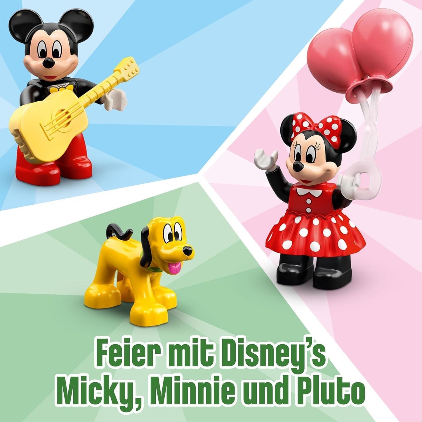 LEGO 10941 DUPLO Disney Tren de cumpleaños de Mickey y Minnie, tren de juguete con tarta y globos, regalo para niños a partir de 2 años Juegos de construcción Besuche den LEGO-Store