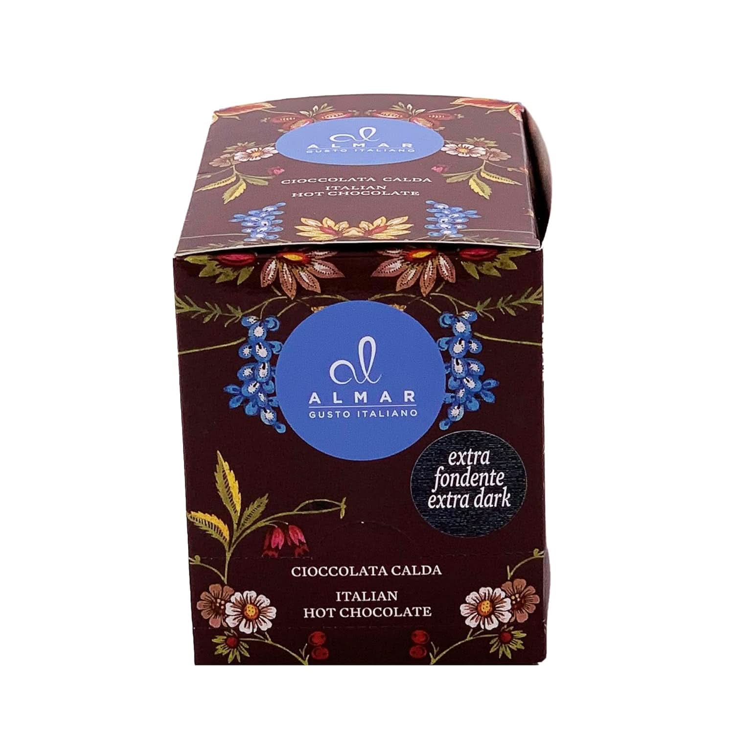Chocolate caliente italiano Cortina TARTA DE CHOCOLATE AMARGO, 15 sobres X 30 gramos Cacao y Chocolate Caliente Naty Shop