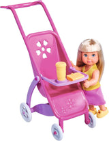 Simba 105733673 - Steffi Love Happy Family, Muñeca Embarazada, Kevin, Evi y Bebé con Cochecito, 11 Piezas, Accesorios, 30 cm, Edad 3+