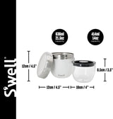 Eats Cuenco de Comida 2 en 1 con Tapa de Rosca, 636ml, Piedra Lunar, Vaso para Comida con Triple Aislamiento, Hermético para hasta 11h Frío/7h Caliente en Cajas de Almacenamiento de Alimentos de Viaje Naty Shop