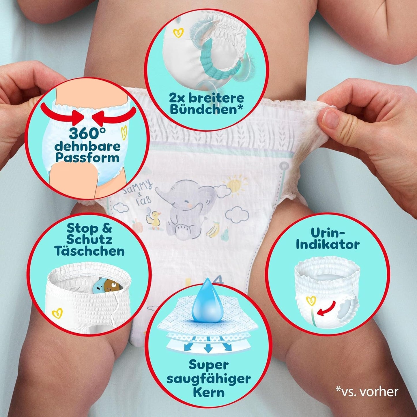 Pampers Premium Protection Pants Tamaño 6, 78 Windelns, 13kg-19kg, Mit 360° Fitform, 2x breiteren Bundchen als vorher für Comfort & Schutz + 10 Stück Pampers Aqua Baby-Weuchttücher enthalten