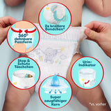 Pampers Premium Protection Pants Tamaño 6, 78 Windelns, 13kg-19kg, Mit 360° Fitform, 2x breiteren Bundchen als vorher für Comfort & Schutz + 10 Stück Pampers Aqua Baby-Weuchttücher enthalten