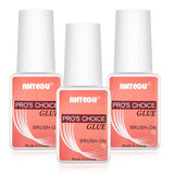 Pegamento para uñas extrafuerte: incluye cepillo, 4 pegamentos para extensiones de uñas de 7 g, pegamento para puntas acrílicas y pegamento para uñas artificiales.
