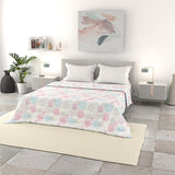 Ropa de Cama Italiana Edredón Básico de Verano, Microfibra Estampada, 250X240Cm, Círculo Colchas y Edredones Naty Shop Molecule 250X240Cm