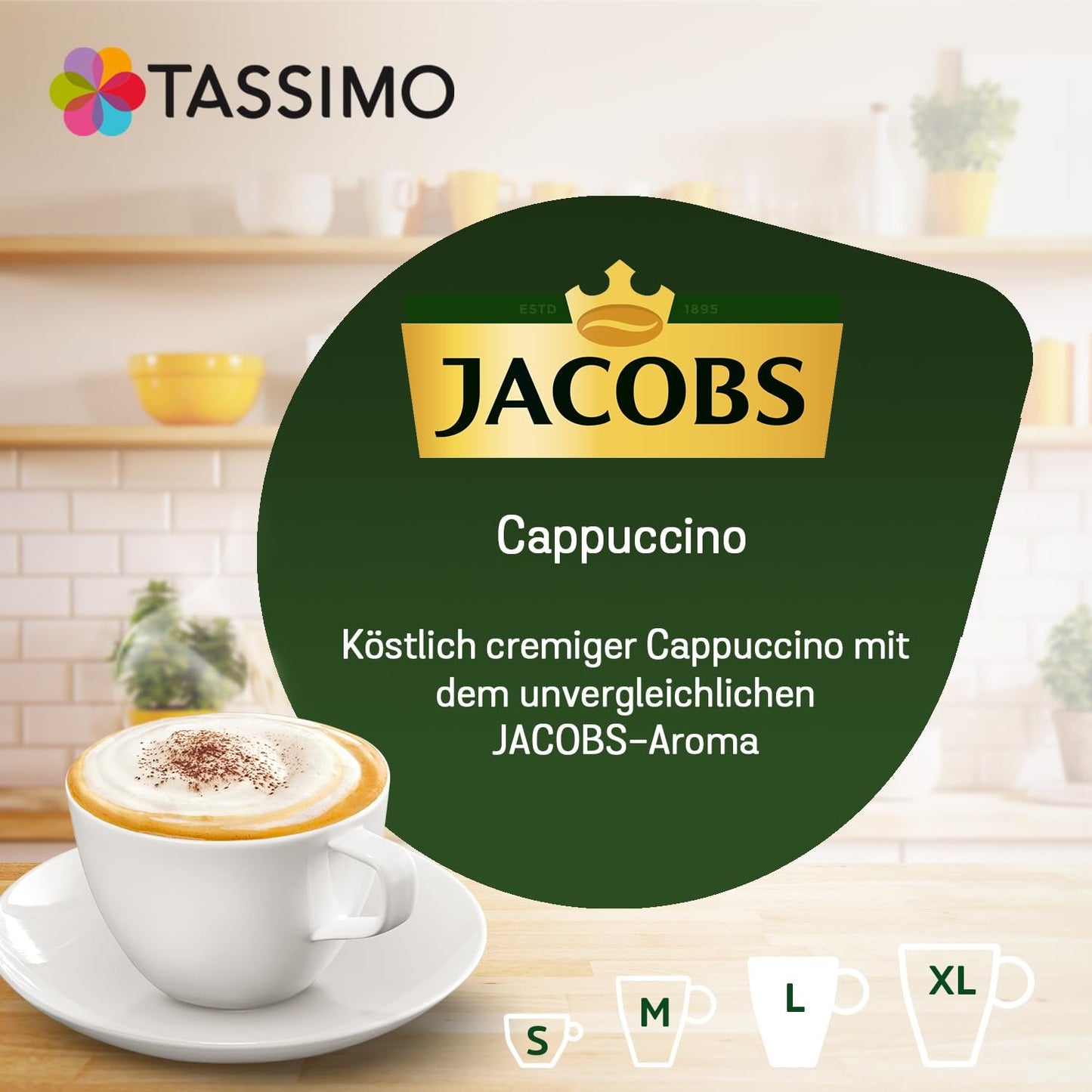 Tassimo Kapseln Jacobs Cappuccino Classico, 5 x 8 monodosis, 40 cápsulas de café