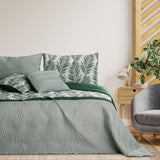 Ameliahome Colcha Colcha 170X210 Cm Colcha De Doble Cara De Fácil Cuidado Estampado De Plantas Verde Blanco Tropical Bonaire Camas y Mantas Besuche den AmeliaHome-Store