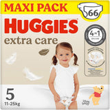 Pañales para bebé Huggies Extra Care con Disney, talla 5 (12-22 kg), 2 paquetes de 33 pañales, 66 pañales en total