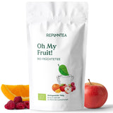 Oh My Fruit té de frutas BIO 100 g (50 tazas) | Té de frutas sueltas con manzanas, jamaica, frambuesas, naranjas y hojas de stevia REPLANTEA