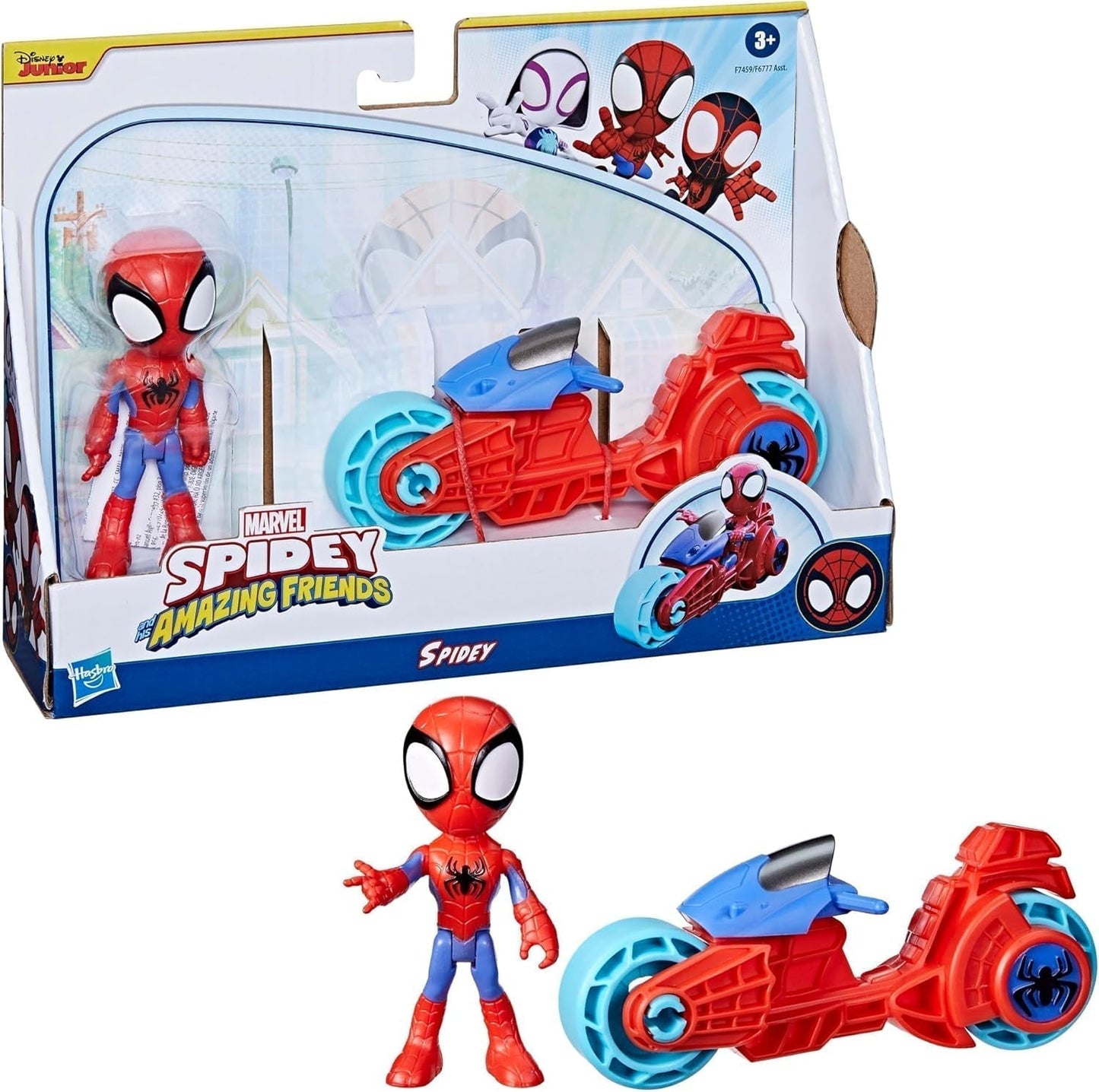 SPIDEY y SUS AMAZING FRIENDS Figura de Moto Spidey de Marvel, Juguete para niños y niñas de 3 años en adelante Figuras de acción Naty Shop