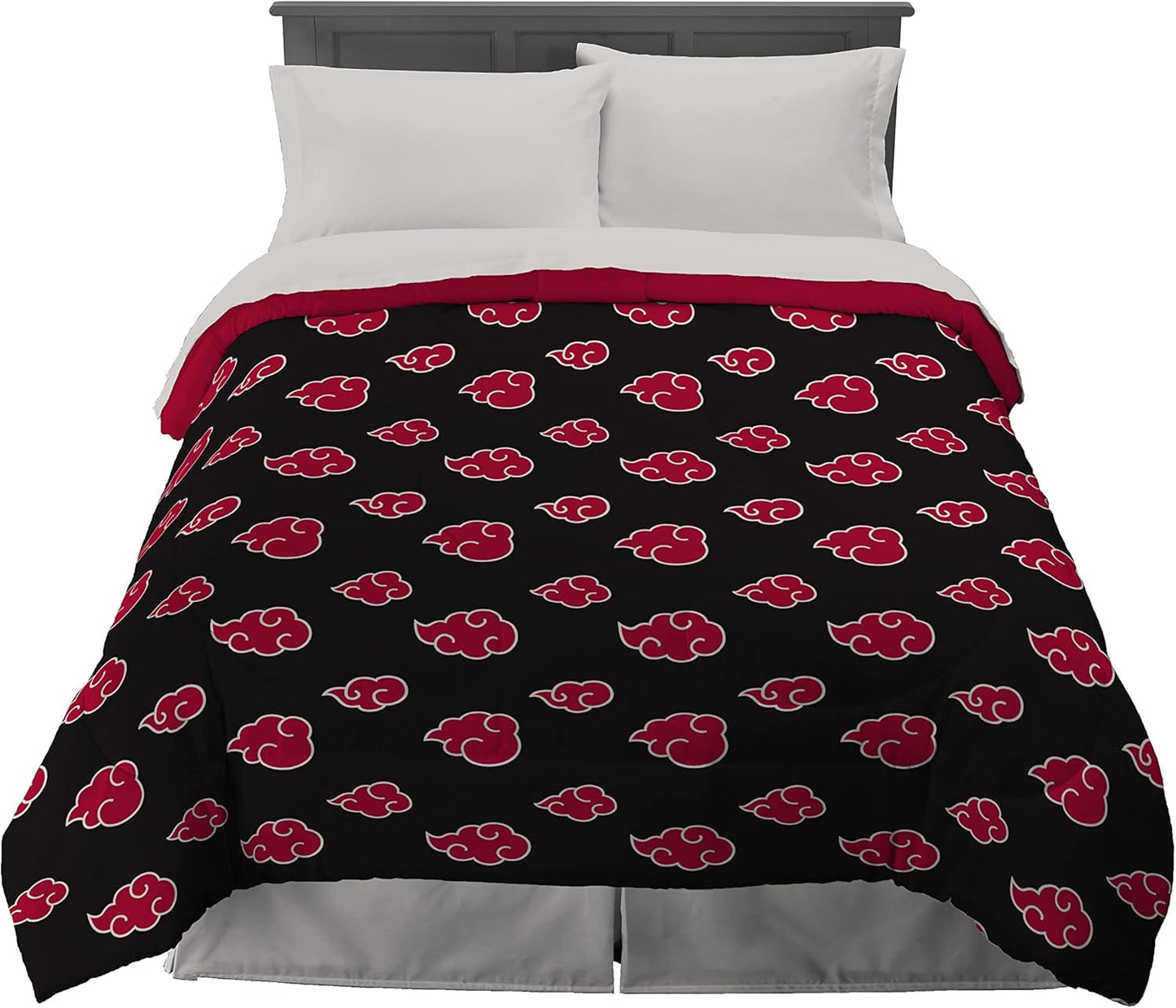 Franco Naruto Anime Akatsuki Patrón Ropa de cama de microfibra suave Edredón Queen, (Producto oficial de Naruto) Edredones y edredones Naty Shop Naruto Queen