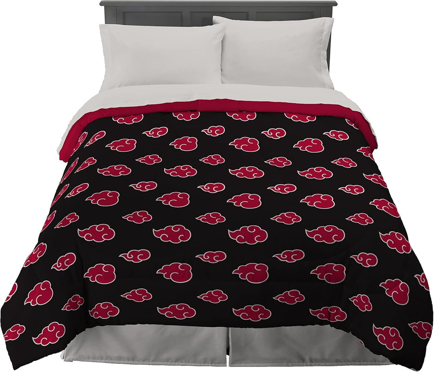 Franco Naruto Anime Akatsuki Patrón Ropa de cama de microfibra suave Edredón Queen, (Producto oficial de Naruto) Edredones y edredones Naty Shop Naruto Queen