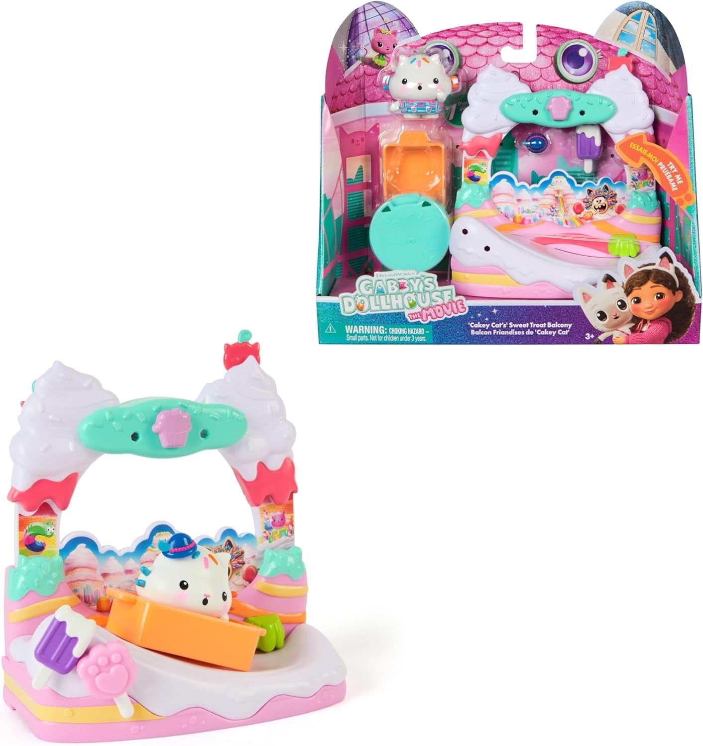 DREAMWORKS GABBY'S DOLLS HOUSE: LA PELÍCULA - El dulce balcón de Kuchi con figuras de casa de muñecas y accesorios para niños a partir de 3 años