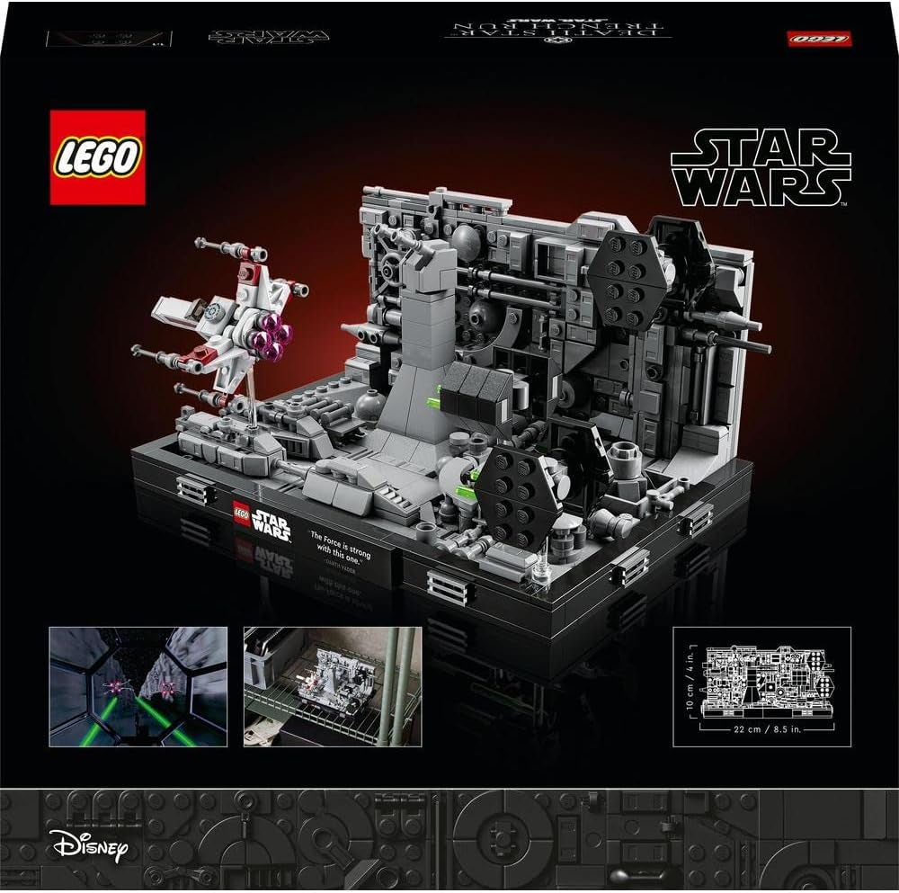 LEGO 75329 Star Wars Death Star Trench Run Diorama Set, Kit de modelo para adultos del Ala-X de Luke Skywalker, Mercancía para fanáticos de A New Hope, Decoración de habitaciones, Juegos de construcción de regalo Besuche den LEGO-Store