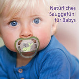 Chupetes Philips AVENT ultra air - pack de 4 chupetes transpirables sin BPA para bebés de 6 a 18 meses, incluido estuche de transporte y esterilización, patrón tortuga/ballena (modelo SCF085/66)