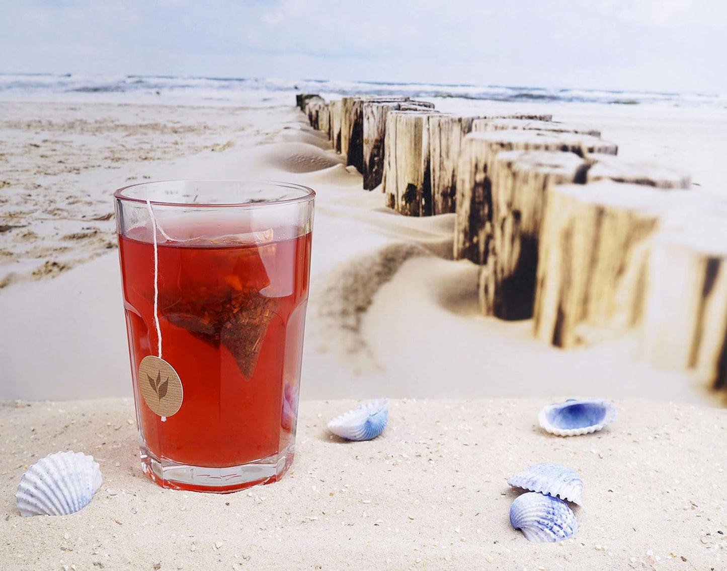 Té de frutas en bolsitas piramidales Naranjas y fresas - Strandmöwe 15 bolsitas de té Mehr Meer Sylter Teekontor