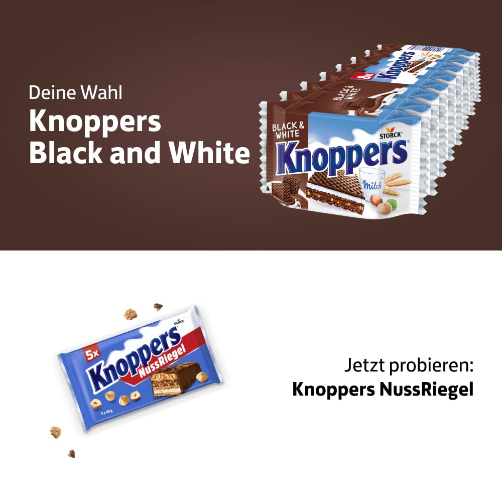 Blanco y Negro – 2 x 200 g (2 x 8 piezas) – Lonchas de barquillo rellenas de barquillos de cacao oscuro, trozos de masa negra, leche y crema de turrón