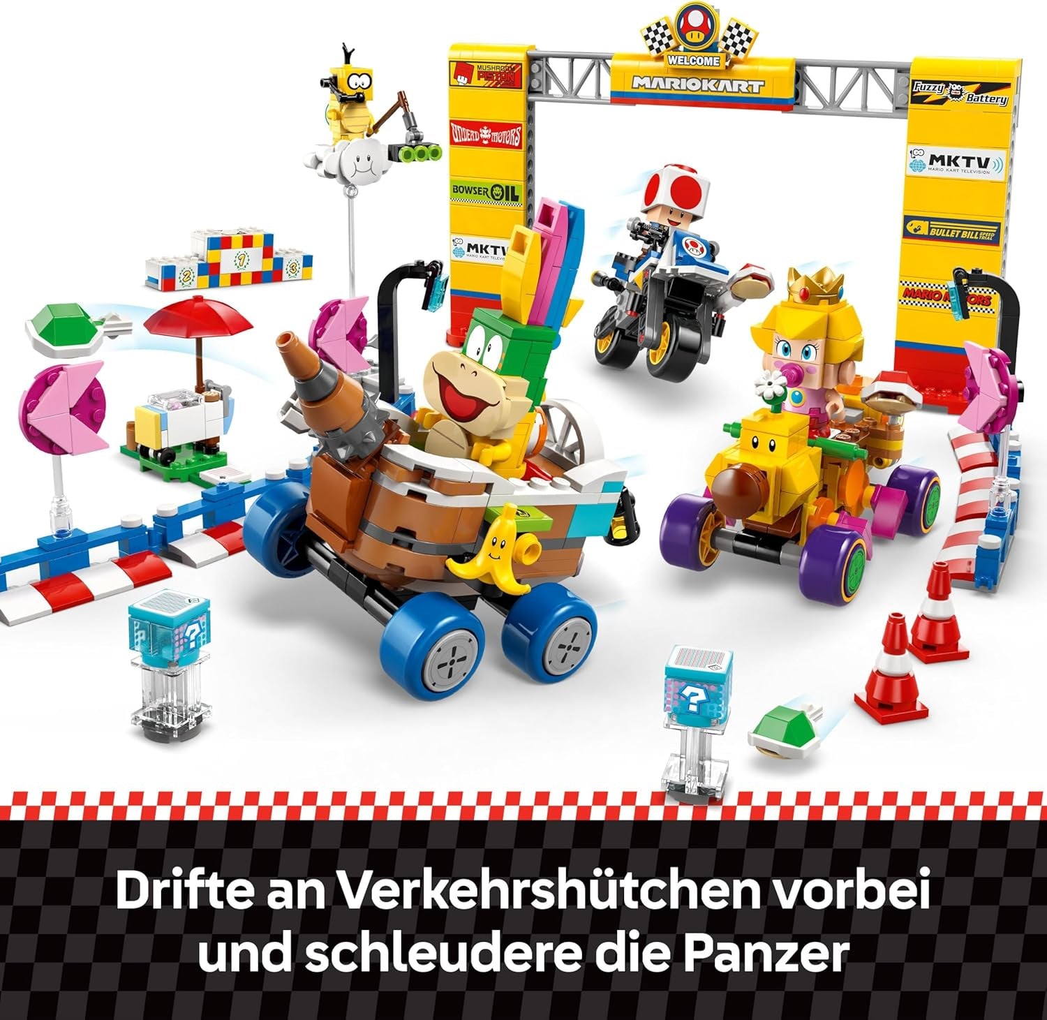 LEGO Super Mario: Mario Kart - Set Baby Peach y Grand Prix, figuras de Nintendo - Toad, Lakitu, Baby Peach y Lemmy, regalo para niños, niñas y jugadores mayores de 8 años, juguete de aventuras 72036 Juegos de construcción Beuche den LEGO-Store