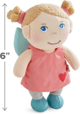 HABA Guardian Angel Lore - Muñeco de tela esponjoso (15 cm), regalo de bienvenida perfecto para bebés y niños pequeños - Lavable a 30 °C - 2011870001