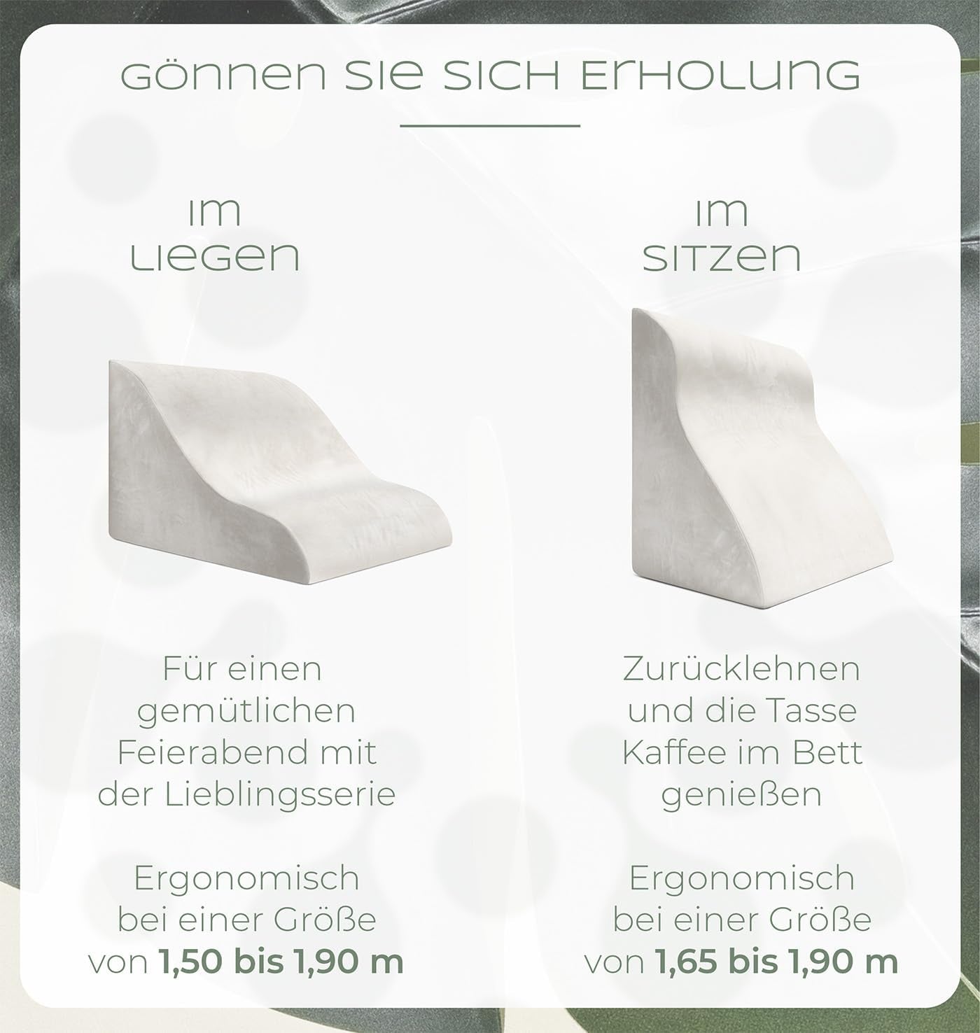 Almohada de lectura para cama y sofá, cómoda almohada para la espalda con espuma viscoelástica, almohada antirreflujo que se puede utilizar como almohada de cama, respaldo o cabecera, cómoda almohada de cama como agradable apoyo para la espalda