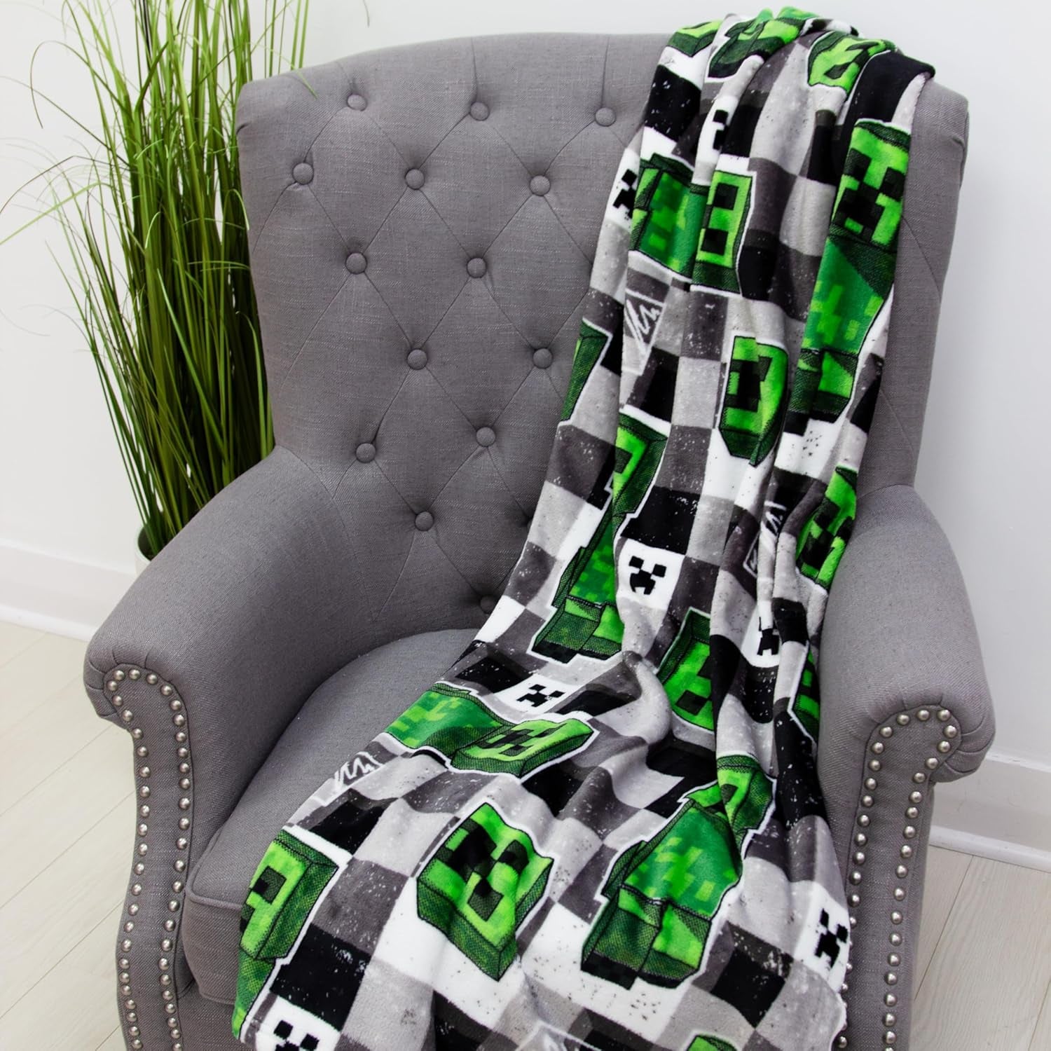 Manta polar oficial de Character World Minecraft | Scribble Design Reversible 2 Lados, Súper Suave, Cálida Manta Camas y Mantas Besuche den Character World-Store