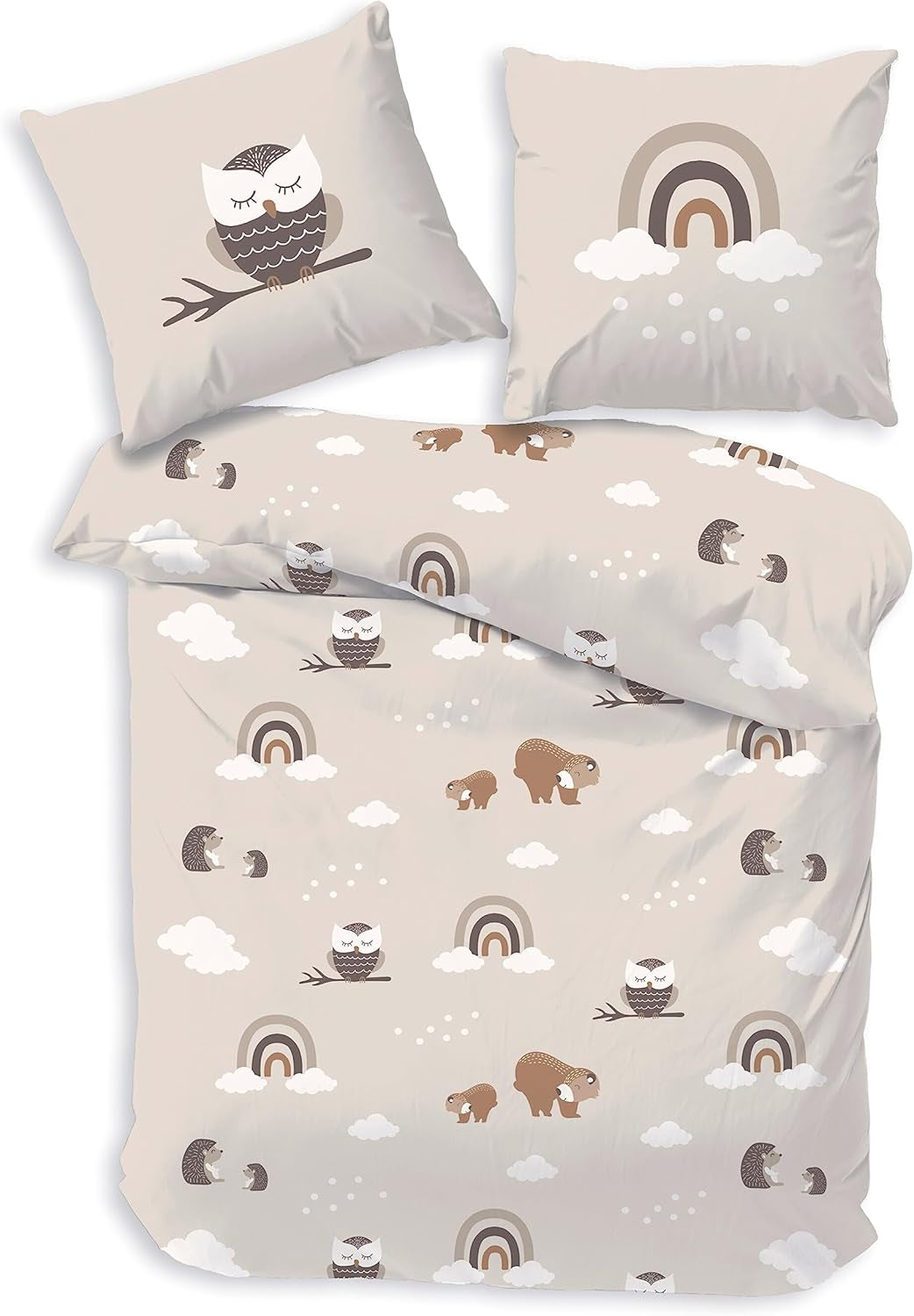 Ropa de cama infantil, zorro, búho y animales del bosque, 100% algodón Ropa de cama - infantil Naty Shop Búho