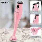 Clatronic Stabmixer/Pürierstab/Blender/Stab-Mixer/Stick/Mixstab SM 3577; Edelstahl-Schlagmesser; Para batidos, kürbispüree, babybrei, batidos; Mit Mixbehälter (500 Ml); 180 vatios; Tienda Naty Cocina Rosa