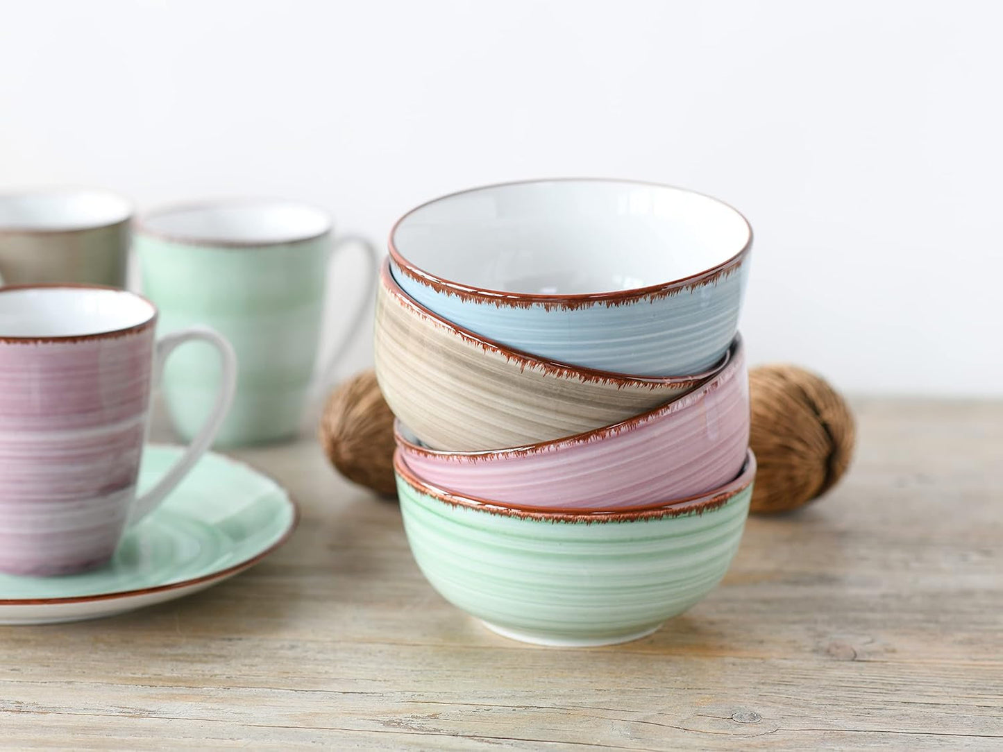 CreaTable, 22582, serie SAMBA, juego de vajilla de 16 piezas para 4, servicio combinado de porcelana, apto para lavavajillas y microondas, fabricación de calidad