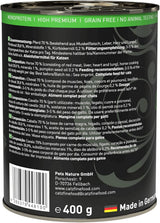 Comida húmeda para gatos Catz Finefood Purrrr Horse Monoprotein no. 123, para gatos con digestión sensible, 70% de contenido de carne, 6 cajas x 400 g