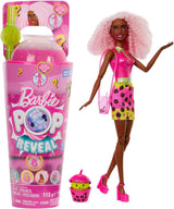 Muñeca Barbie Pop Reveal Bubble Tea y accesorios, muñeca de moda perfumada Berry Bliss con mascota, 8 sorpresas, incluye cambiador de color, vaso de almacenamiento, HTJ20
