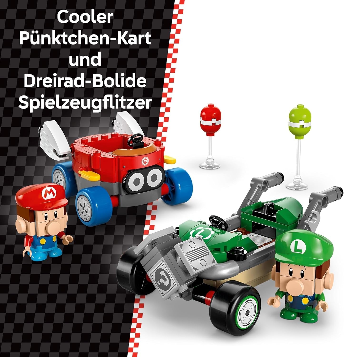 LEGO Mario Kart - Bebé Mario vs. Baby Luigi Figuras coleccionables de Nintendo 2 Speedmen para construir, juguete para regalo para niños, niñas y jugadores a partir de 8 años Juguete de aventuras 72034 Juegos de construcción Besuche den LEGO-Store