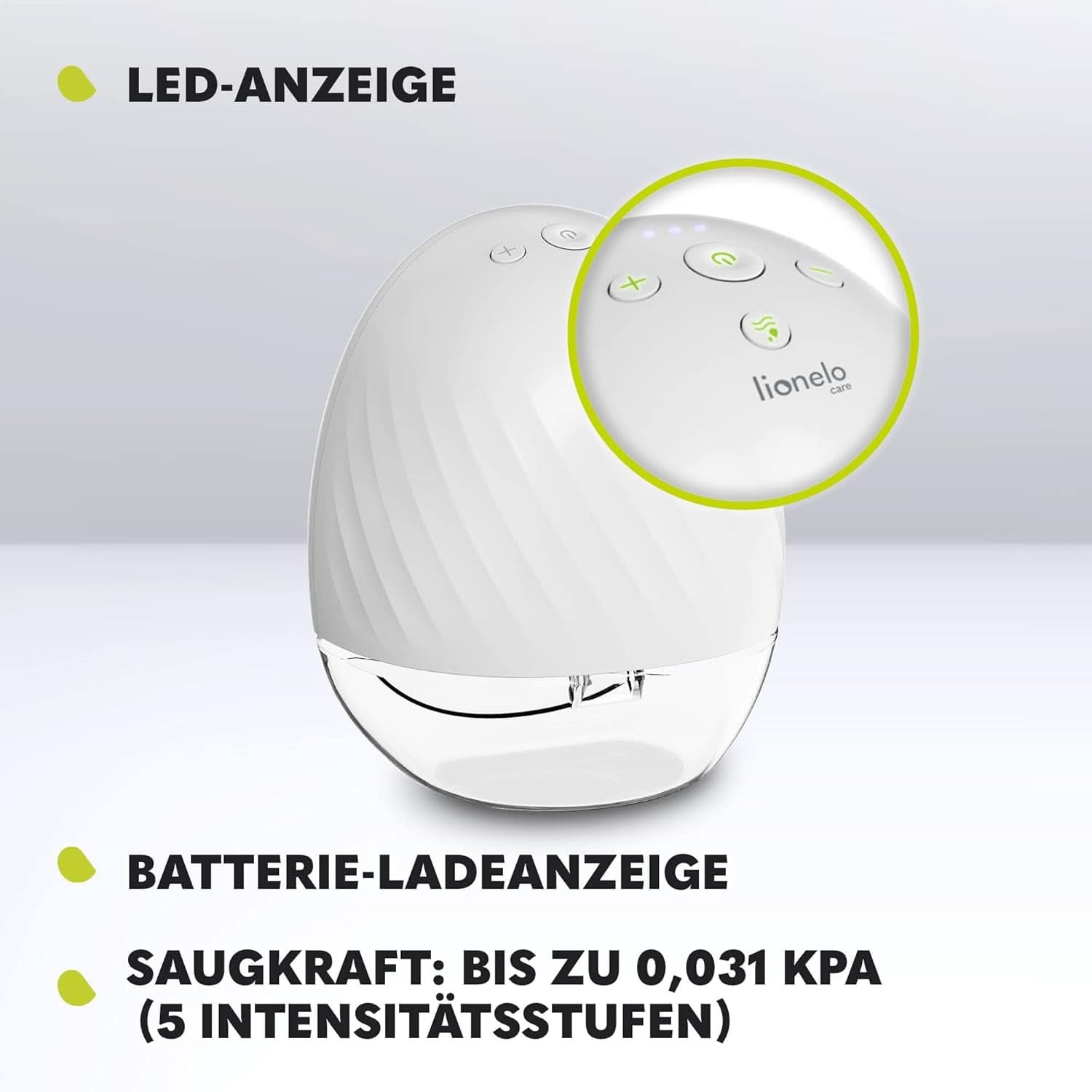 Sacaleches eléctrico LIONELO Fidi Free 2, modo masaje, 5 niveles de intensidad Accesorios Alimentación y Lactancia Tienda Bebe Naty