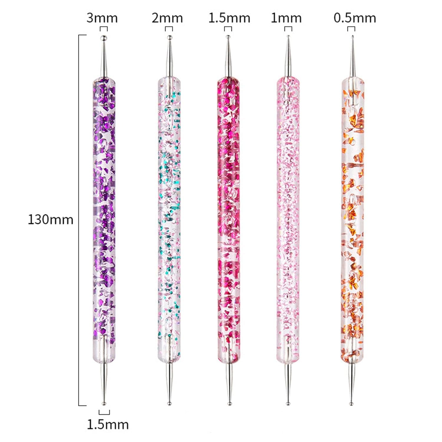 31 Stück Professionelle Nagel Pinsel Set, Nagelpinsel de doble punta, Pinsel para Gelnägel, Pluma acrílica para decoración de uñas, Herramientas de punteado para decoración de uñas, Pincel para uñas para bricolaje Nagelkunst Salon Design