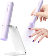 Denabuty Lámpara UV para Esmalte de Uñas de Gel, Mini Lámpara LED U V para Reemplazo de Uñas con Soporte Tragbare Pequeña Lámpara de Uñas UV para Esmalte de Uñas de Gel, para Aushärten Von Nagelkleber y Nail Tips Blanco