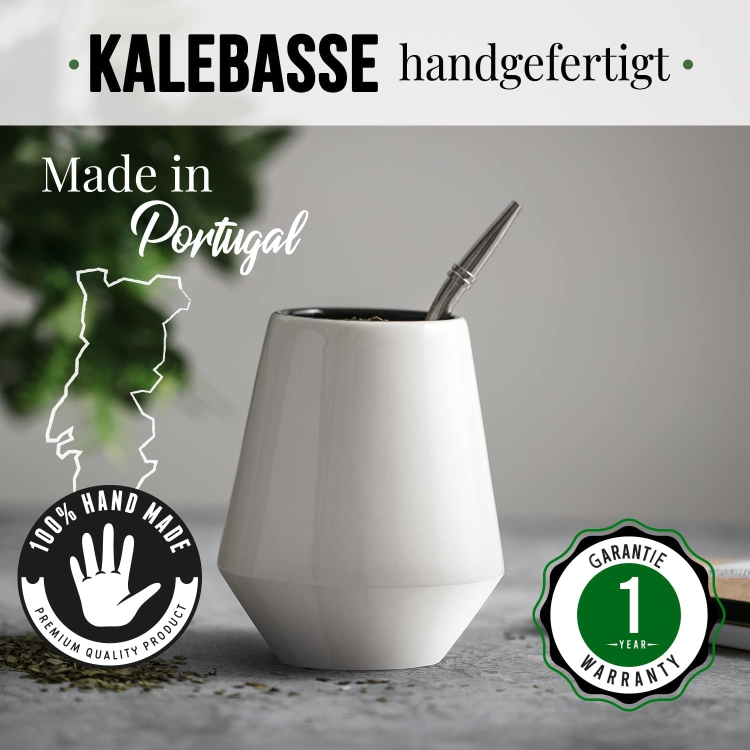 SET DE TÉ MATE ORIGEENS Con mate portugués, bombilla y Yerba Mate BIO - Set de regalo original