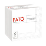 , Servilletas de papel desechables, ideales para aperitivos y cócteles, paquete de 100 servilletas, tamaño 24X24, 4 pliegues, 2 capas, blanco, papel de celulosa 100% pura, certificado Fsc (paquete de 6)