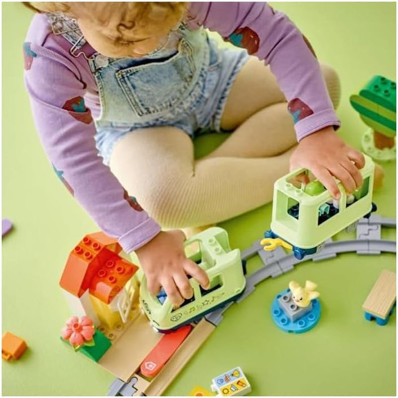 LEGO DUPLO Town Tren de aventuras interactivo, juego con luces y sonidos para juegos de rol, permite a niños de 2 años construir vías, juguete educativo preescolar 10427 Juegos de construcción Besuche den LEGO-Store