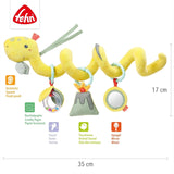 Fehn Activity Spiral Dino - juguete para cochecito de empujar y tirar - juguete dinosaurio bebé para cama, parque infantil, cochecito y silla de coche - juguete de actividad motora para bebés y niños pequeños a partir de 0 meses Baby Toys Naty Shop