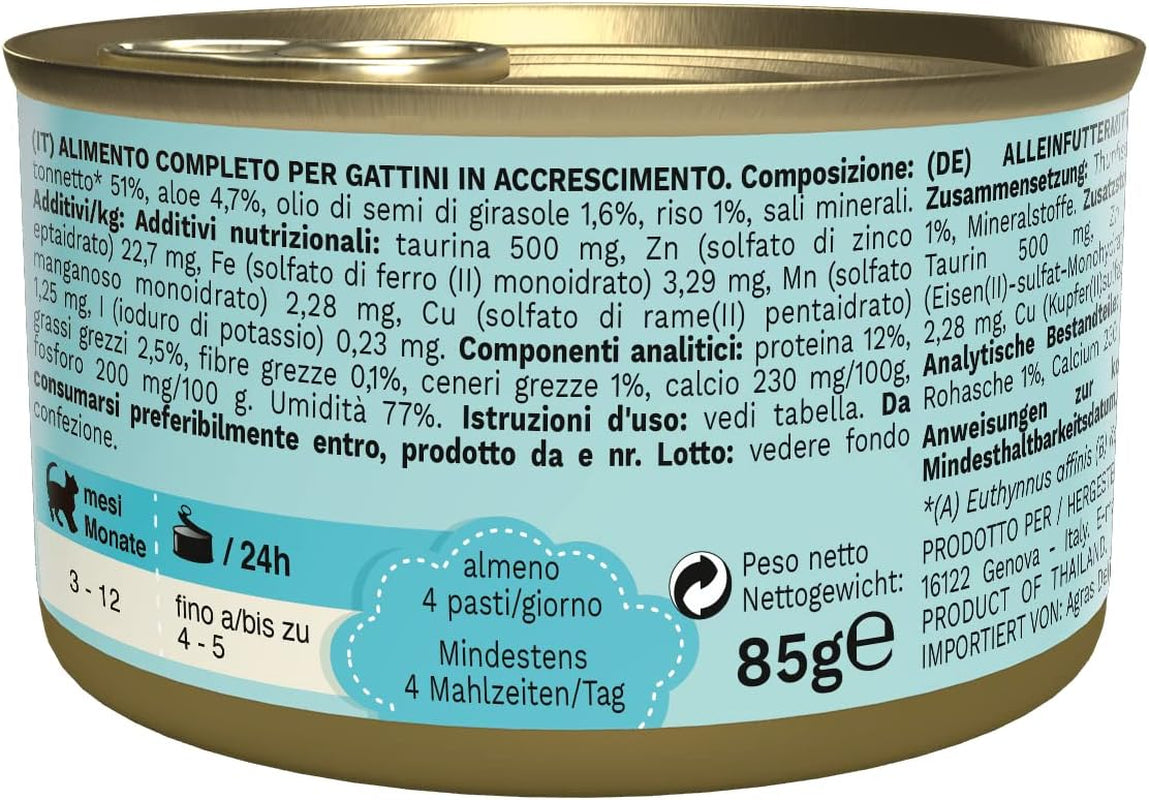 Comida húmeda para gatos Cat Jelly Kitten Atún con Aloe Vera, gelatina, 24 cajas x 85 g