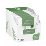 LILLYDOO Toallitas húmedas verdes, 600 unidades (10 x 60), toallitas 100 % libres de plástico, resistentes a desgarros, sin fragancia, suave y natural, limpieza suave para pieles sensibles, dermatológicamente probadas