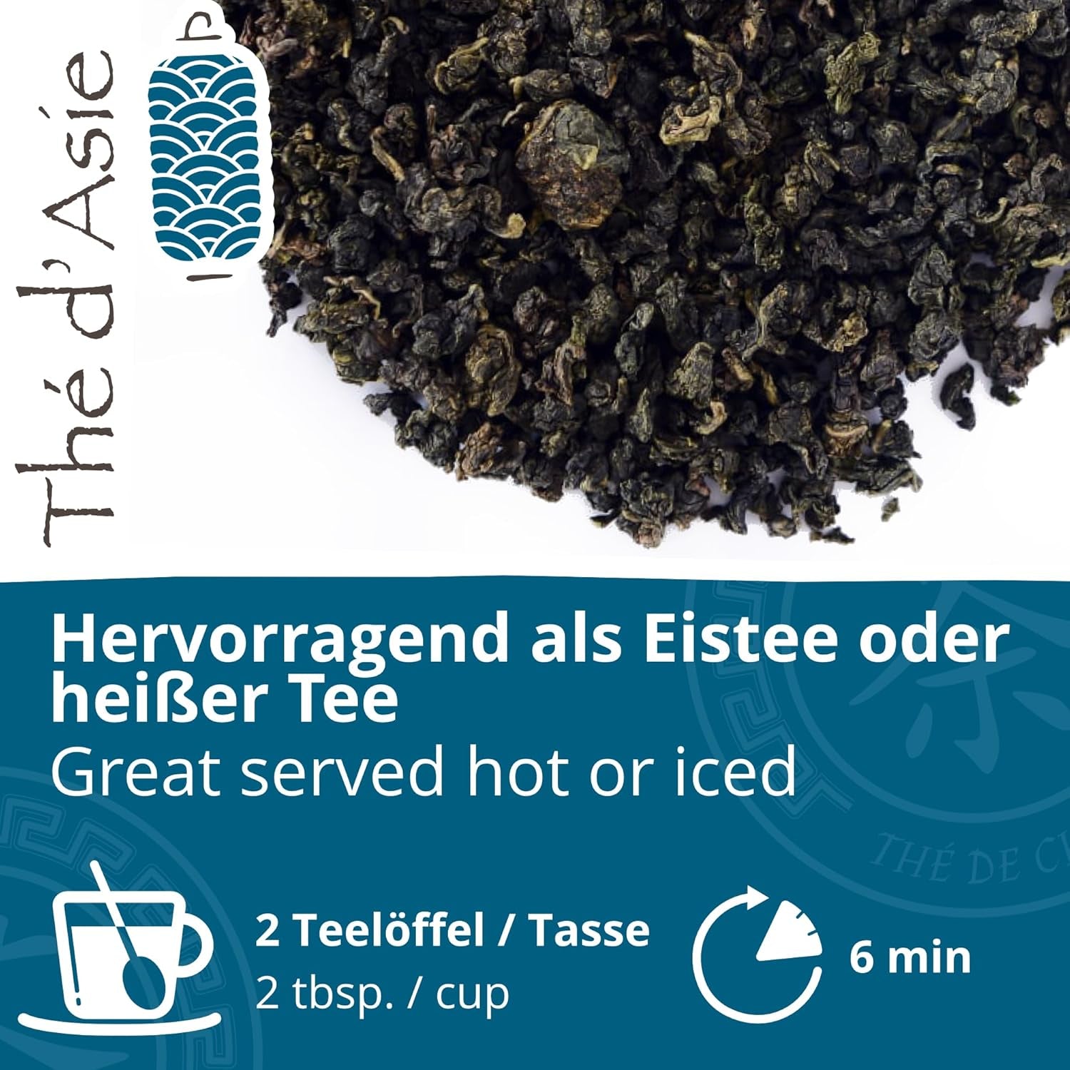 Khla - Té Bio Oolong 100 G - Té Azul - Té Suelto Natural - Té Asiático Orgánico - Suelto y Cortado - Té de Hierbas e Infusiones - De China