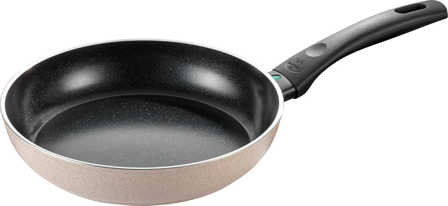 Sartén Ledro, 24 cm, aluminio, apta para inducción, revestimiento cerámico antiadherente, Thermopoint, Made in Italy, beige Ollas y Sartenes Naty Shop 24 Cm