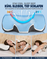 Almohada Cervical Almohada Ortopédica para Dolor de Cuello Almohada Viscoelástica Almohada Ergonómica para un Soporte Óptimo Almohada de Soporte Cervical para Soportes Laterales de Espalda y Abdominales Almohadas Ortopédicas Cervicales Naty Shop