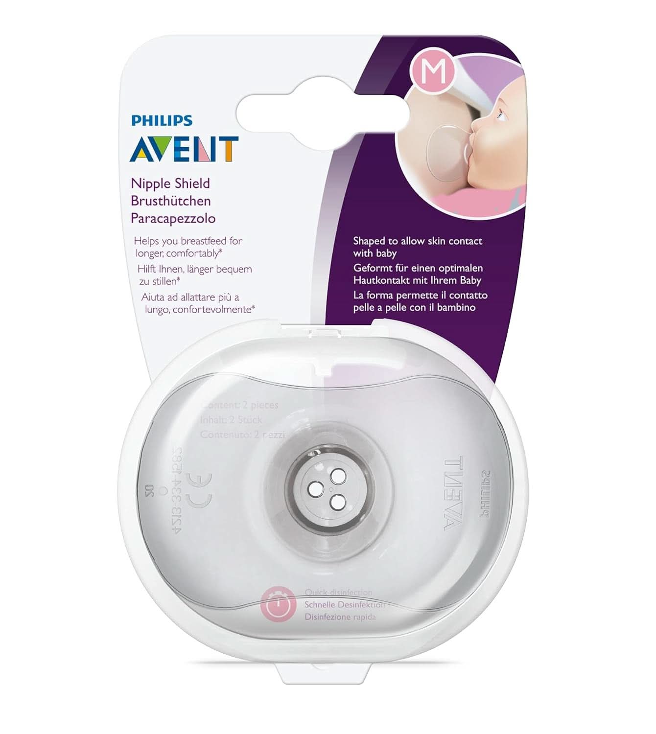 Philips Avent SCF153/03 Protector para pezones, Con caja de almacenamiento, Mediano, 2 piezas Accesorios Alimentación y Lactancia Bebe Naty Shop