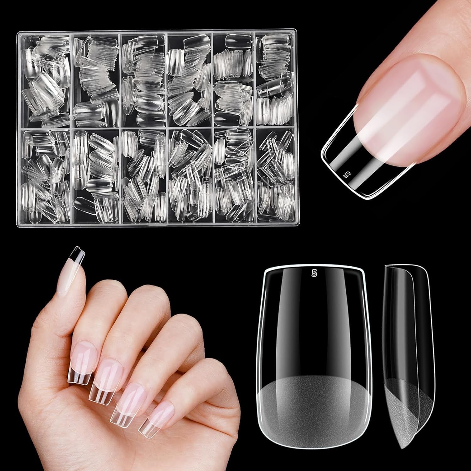 Uñas Artificiales Cortas 500 Piezas Puntas De Uñas De Gel Suave De Cobertura Completa Para Uñas De Gel 12 Tamaños Puntas De Uñas Prepulidas Para Uñas De Gel Uñas Artificiales Cortas Extensiones De Uñas De Ataúd Con Caja