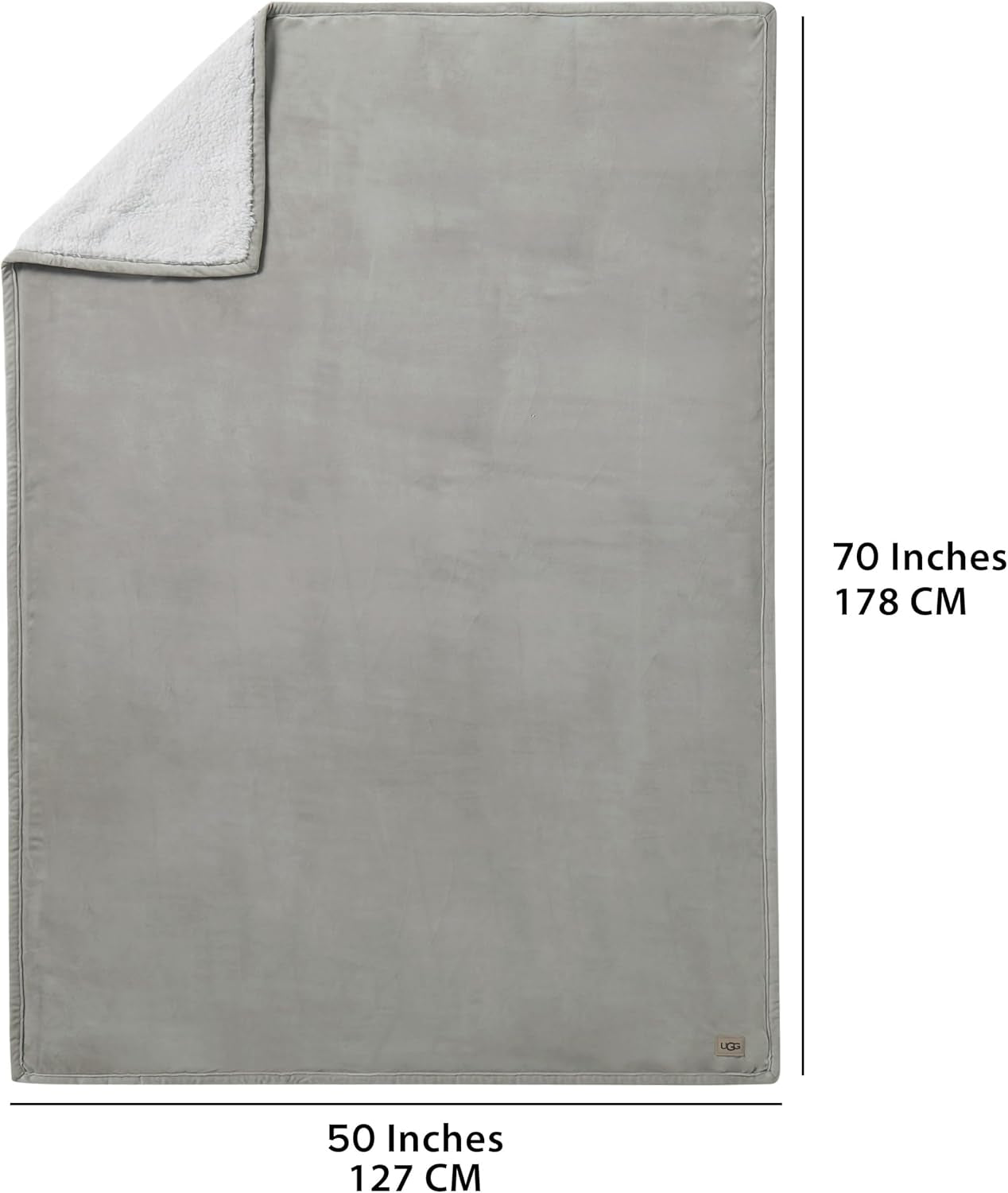 UGG 01465 Bliss Sherpa Throw Blanket Totalmente reversible para sofá o cama Lavable a máquina Cuidado fácil Suave felpa Mantas de lujo de gran tamaño 178 x 127 cm Seal Naty Shop Edredones y edredones