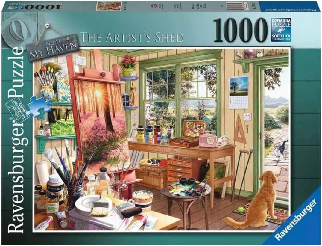 Ravensburger Puzzle 1000 piezas - Mi refugio: el cobertizo del artista Puzzle Naty Shop Nuevo diseño