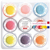 Scrapcooking - Juego de 9 colorantes alimentarios en polvo - Azul, Amarillo, Rosa, Púrpura, Naranja, Verde lima, Rojo, Rosa empolvado, Negro - Colorante en polvo comestible para tartas, muffins, macarons - 4270