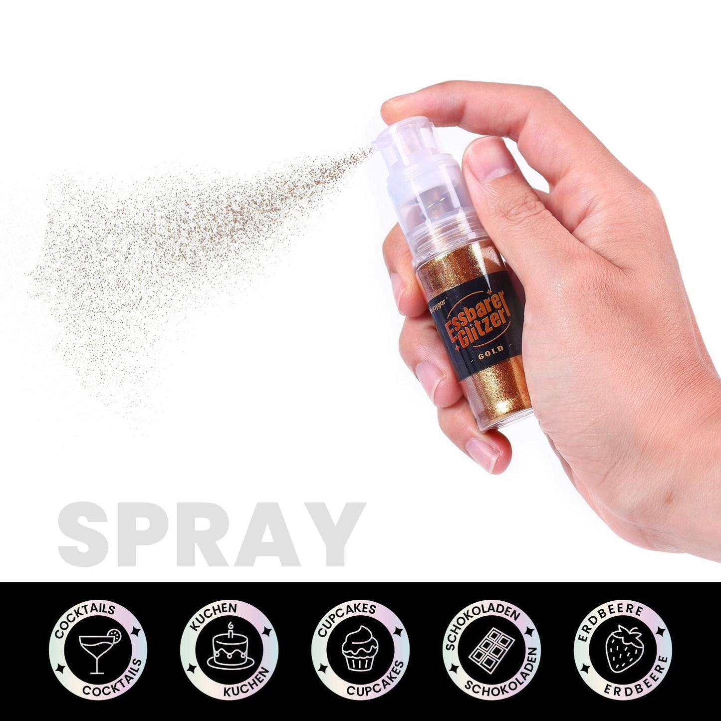 Purpurina comestible: 0.35 oz, purpurina para bebidas de oro rosa, polvo de purpurina comestible, colorante alimentario en polvo, polvo dorado, polvo de purpurina metálica, spray de purpurina para cócteles, chocolate, pasteles, fondant